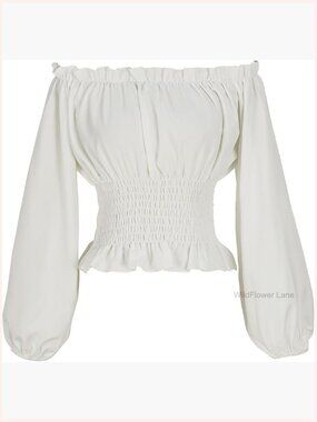 Renaissance Peasant Blouse Off Shoulder Long Sleeve Tunic Top